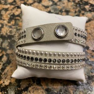 Beautiful gray Swarovski crystal wrap bracelet